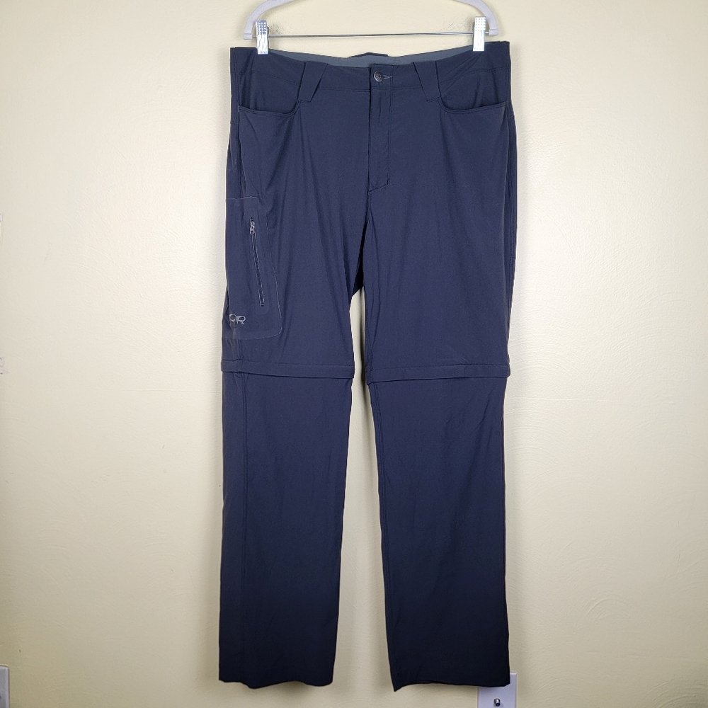 Outdoor Research Convertible Zip Off Hiking Pants Dark Gray Mens 34